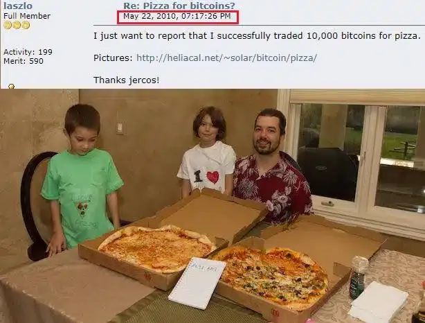 Mann kaufte 2010 zwei Pizzen für 10.000 Bitcoin